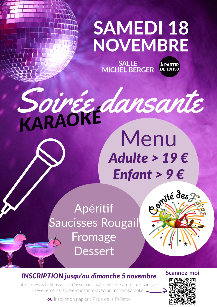 Repas et soirée karaoké le vendredi 23 juin à 19h00 à l'étang de la  Garriguette, Évènements